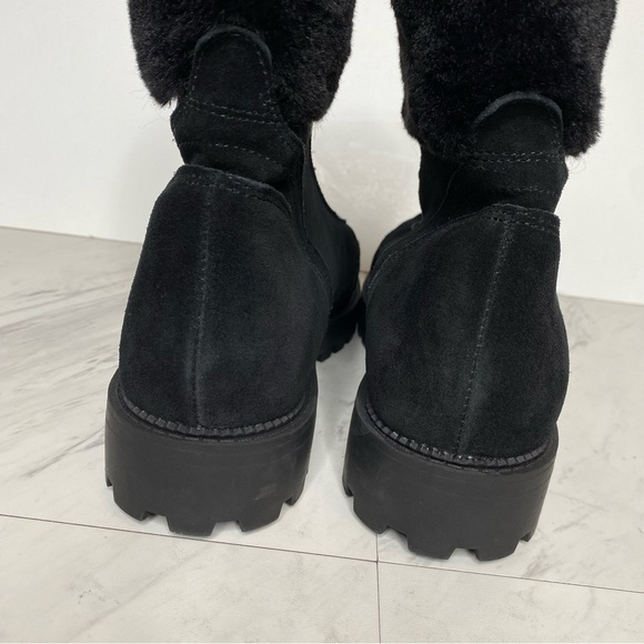 New! Blondo Hayven Black Suede Faux Fur Cuff Boot 8M - Picture 4 of 14